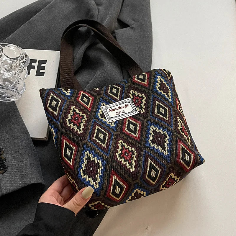 Retro Canvas Shoulder Tote Bag