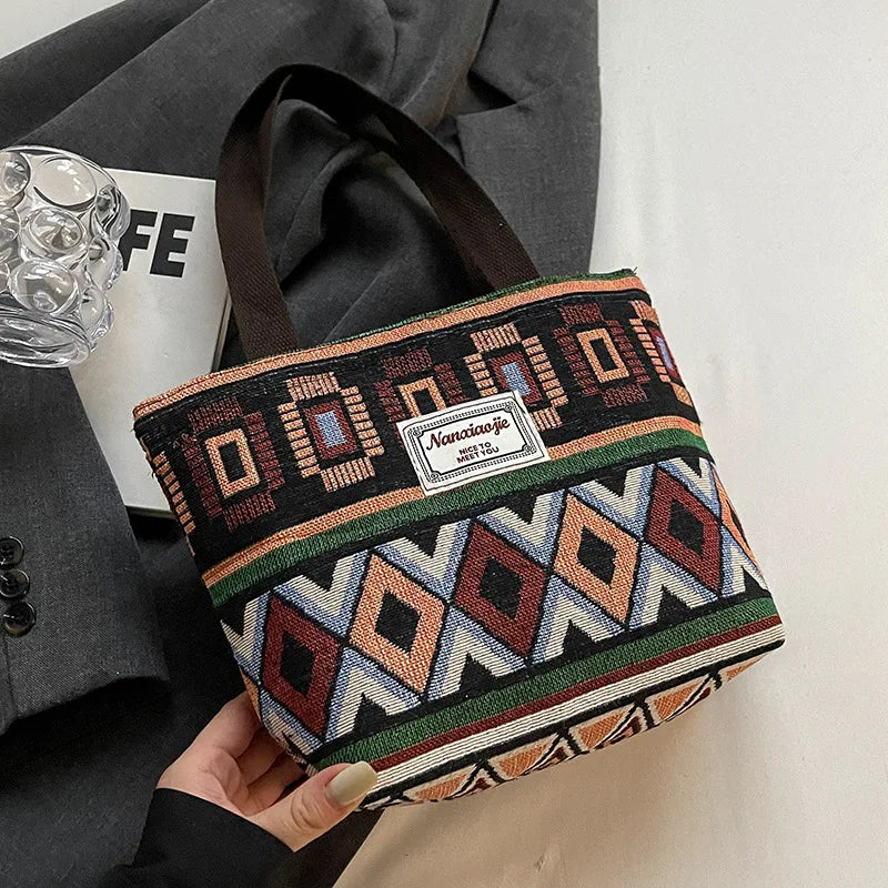 Retro Canvas Shoulder Tote Bag