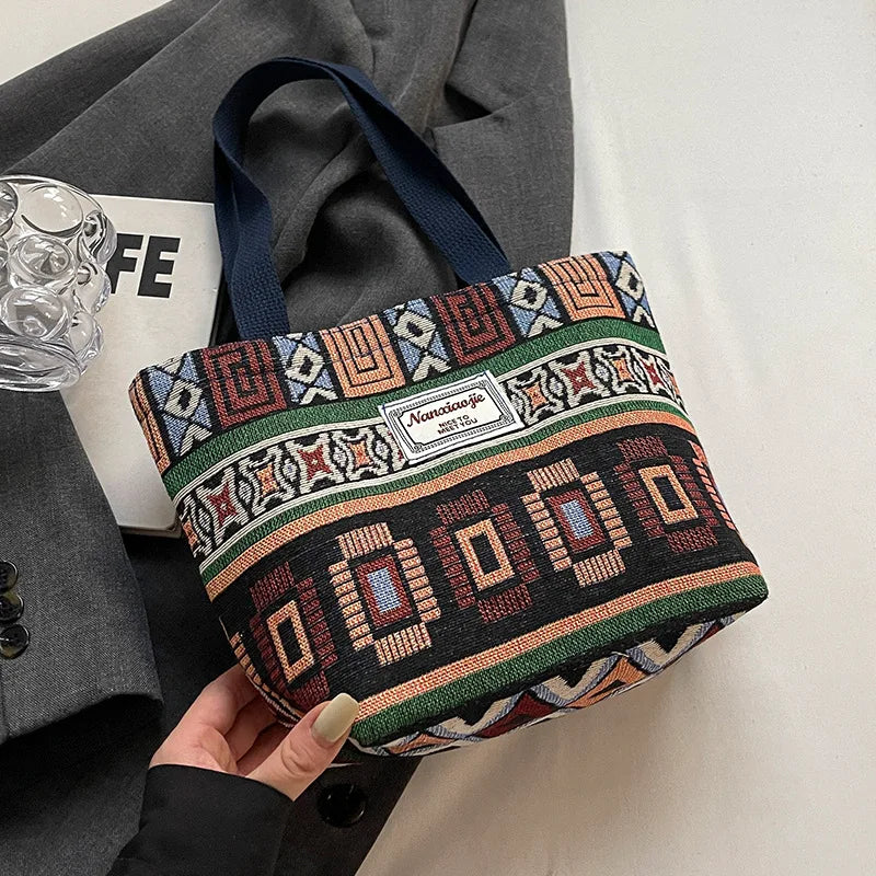 Retro Canvas Shoulder Tote Bag