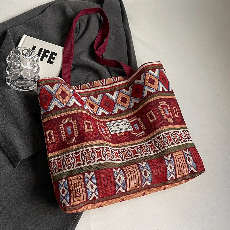 Retro Canvas Shoulder Tote Bag