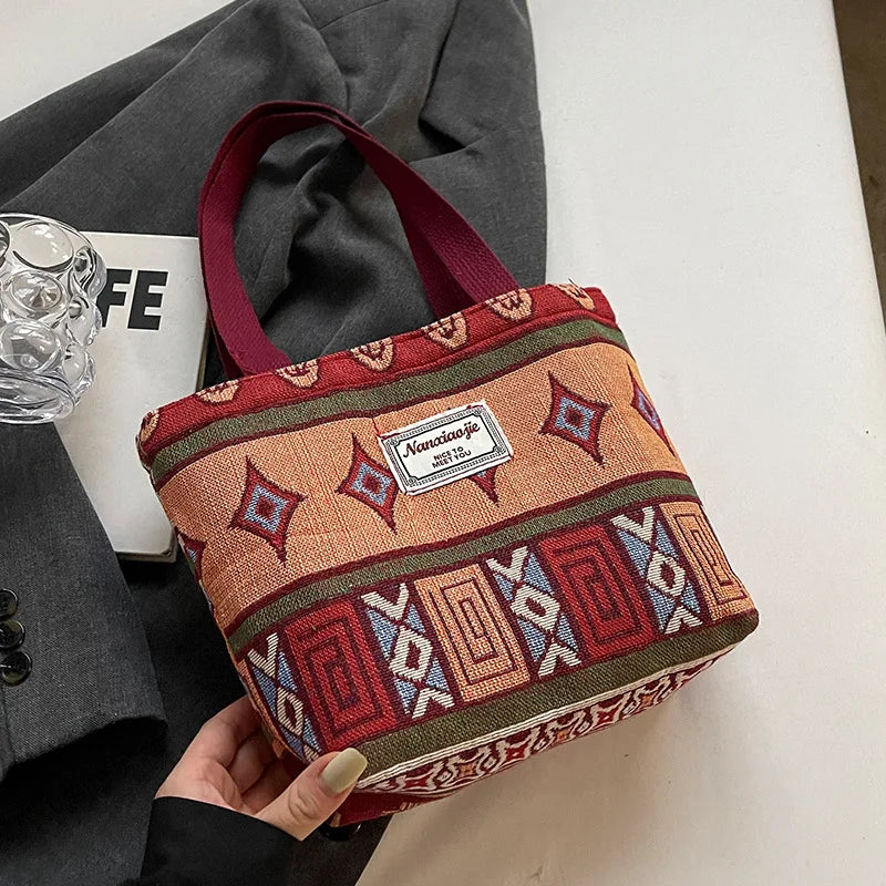 Retro Canvas Shoulder Tote Bag