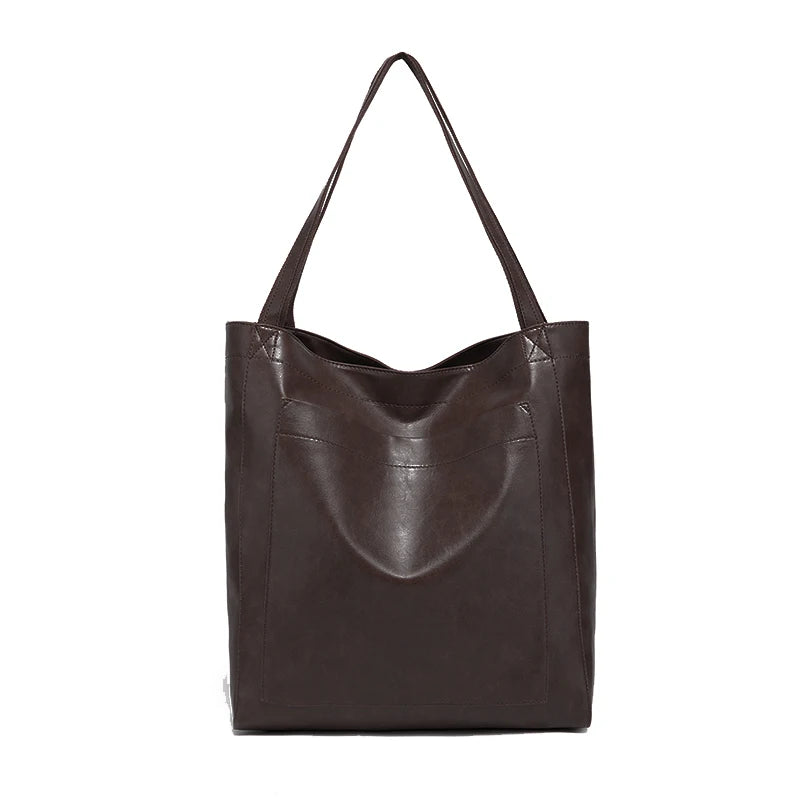 Retro Faux Leather Tote Bag