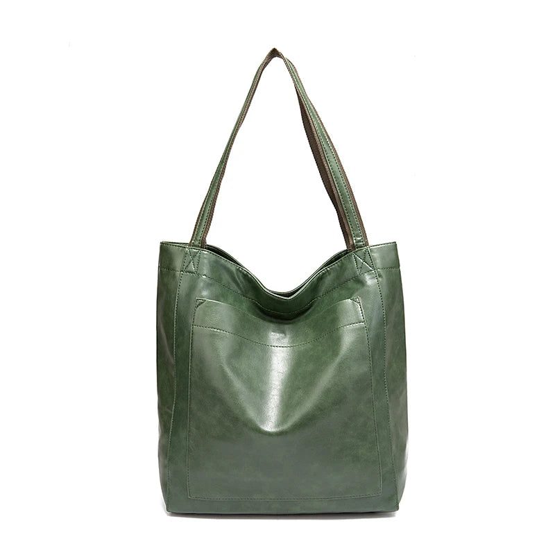 Retro Faux Leather Tote Bag