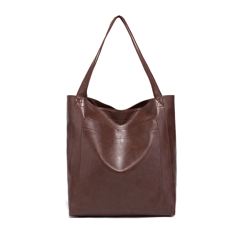 Retro Faux Leather Tote Bag