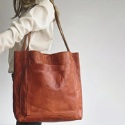 Retro Faux Leather Tote Bag