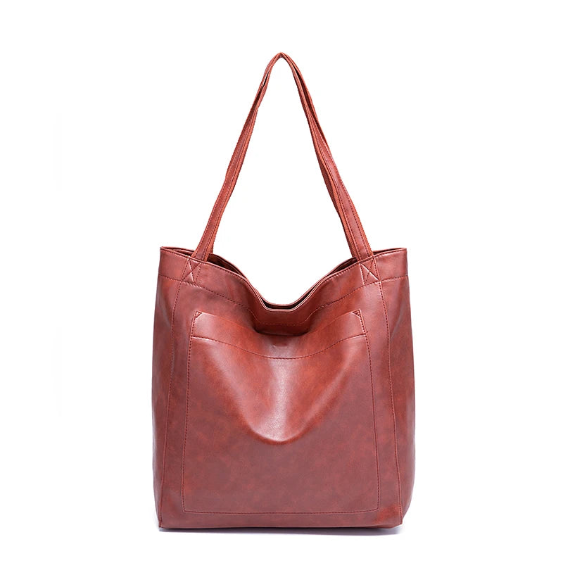Retro Faux Leather Tote Bag
