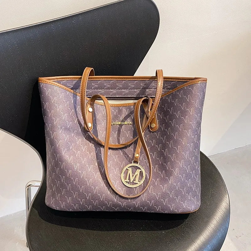 Retro Leather Shoulder Tote Bag