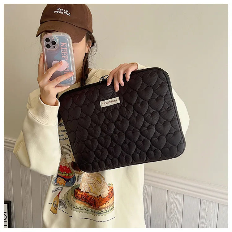 Cute Puffy Laptop & Tablet Sleeve Bag – MacBook Air 13, 13-14", 15-16" Notebook Pouch