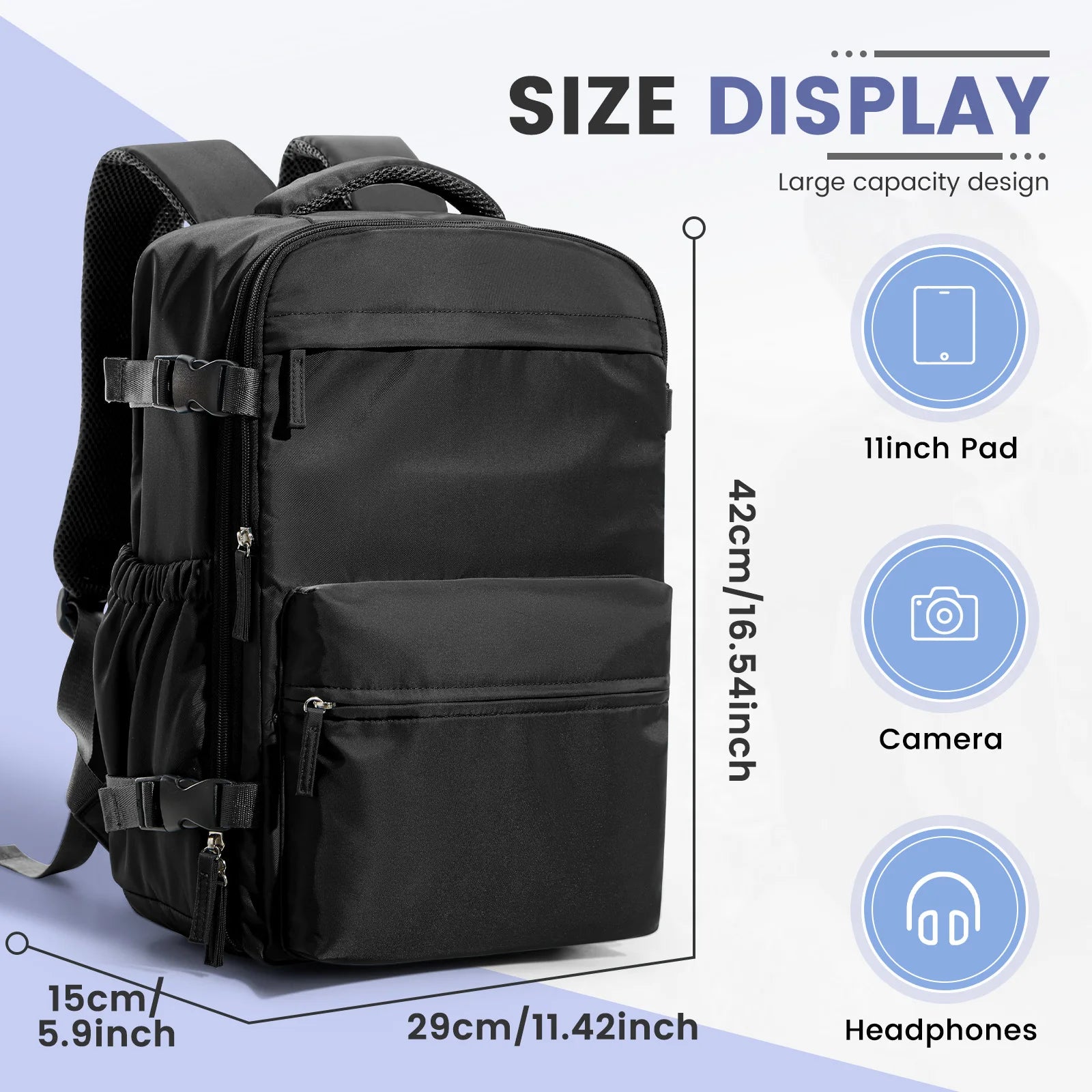Ryanair 40x20x25 Cabin Backpack – Vacuum Compression Travel Laptop Backpack