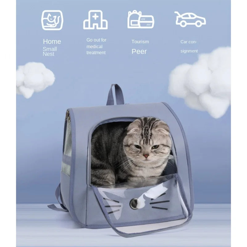 Portable Pet Cat Backpack – Comfortable, Breathable, Waterproof & Pressure-Resistant Travel Bag