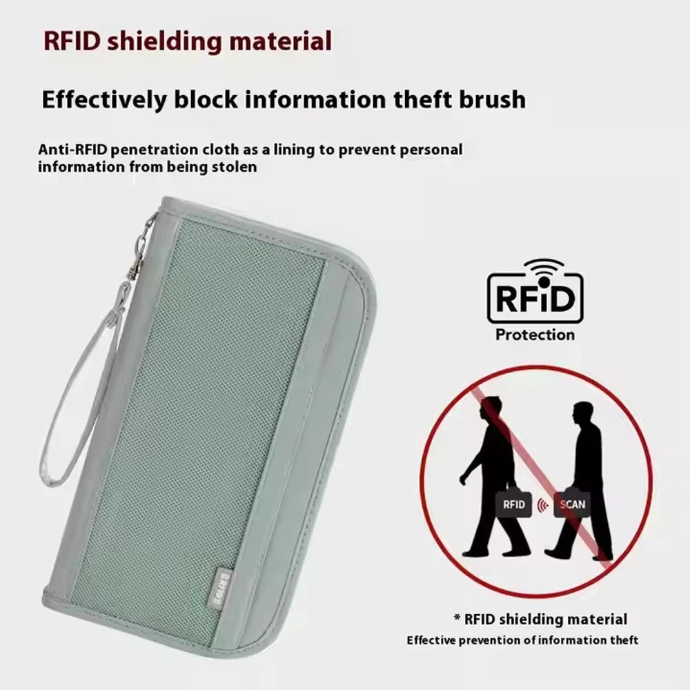 Large Travel Wallet – Anti-Theft Passport Card Organizer