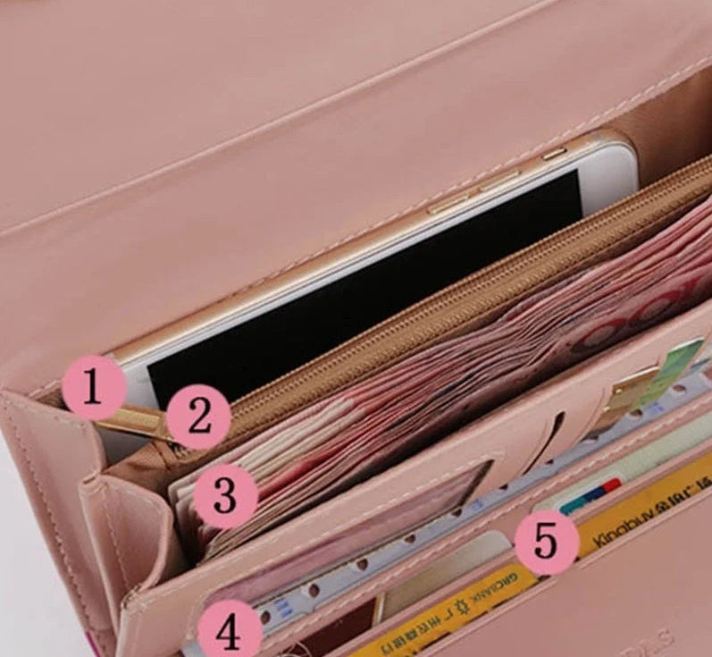 Plaid PU Leather Long Wallet