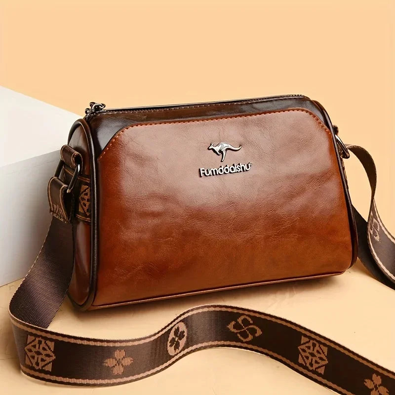 Elegant Water-Resistant Crossbody Bag – Solid Color Purse