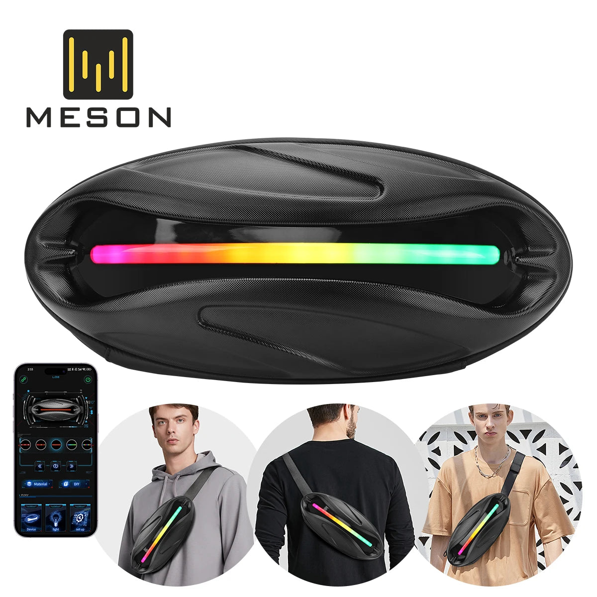 Smart LED Display Satchel – APP-Controlled Dynamic Screen Crossbody Bag