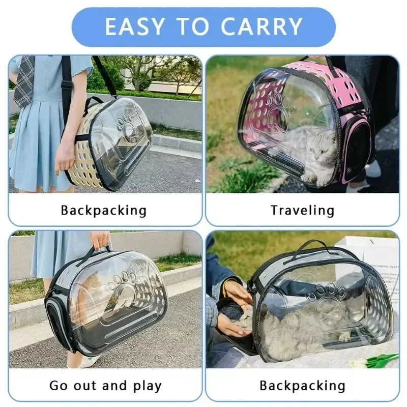 Breathable Pet Crossbody Bag – Portable Outdoor Cat Backpack