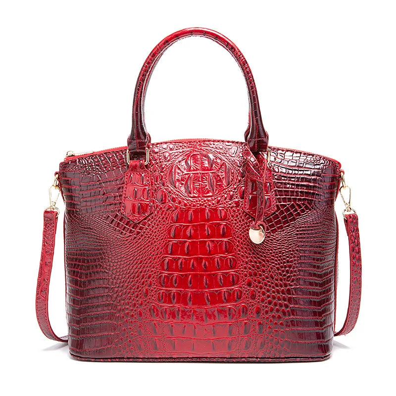 Fashion Colorful Alligator Style Handbag – Retro Crocodile Pattern PU Leather