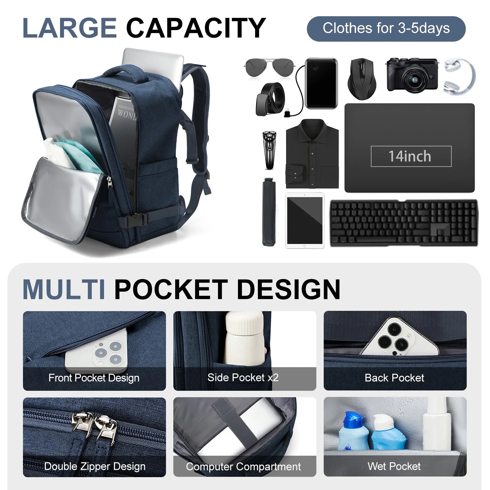 Cabin Size Backpack for Flights – Laptop & Leisure Use