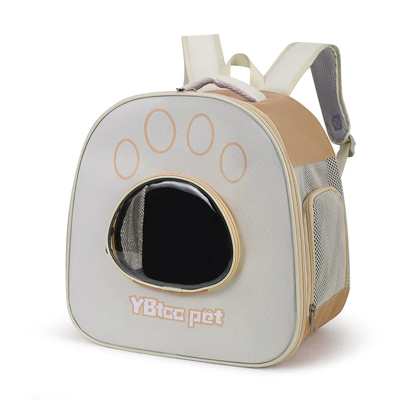 Double-Shoulder Cat Backpack – Transparent Large-Capacity Travel Bag for Cats & Dogs