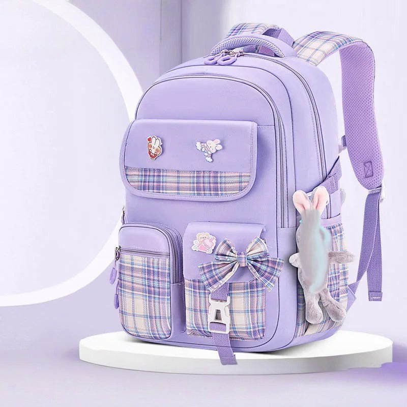 Ergonomic Elementary School Backpack for Girls – Spine Protection, Large Capacity