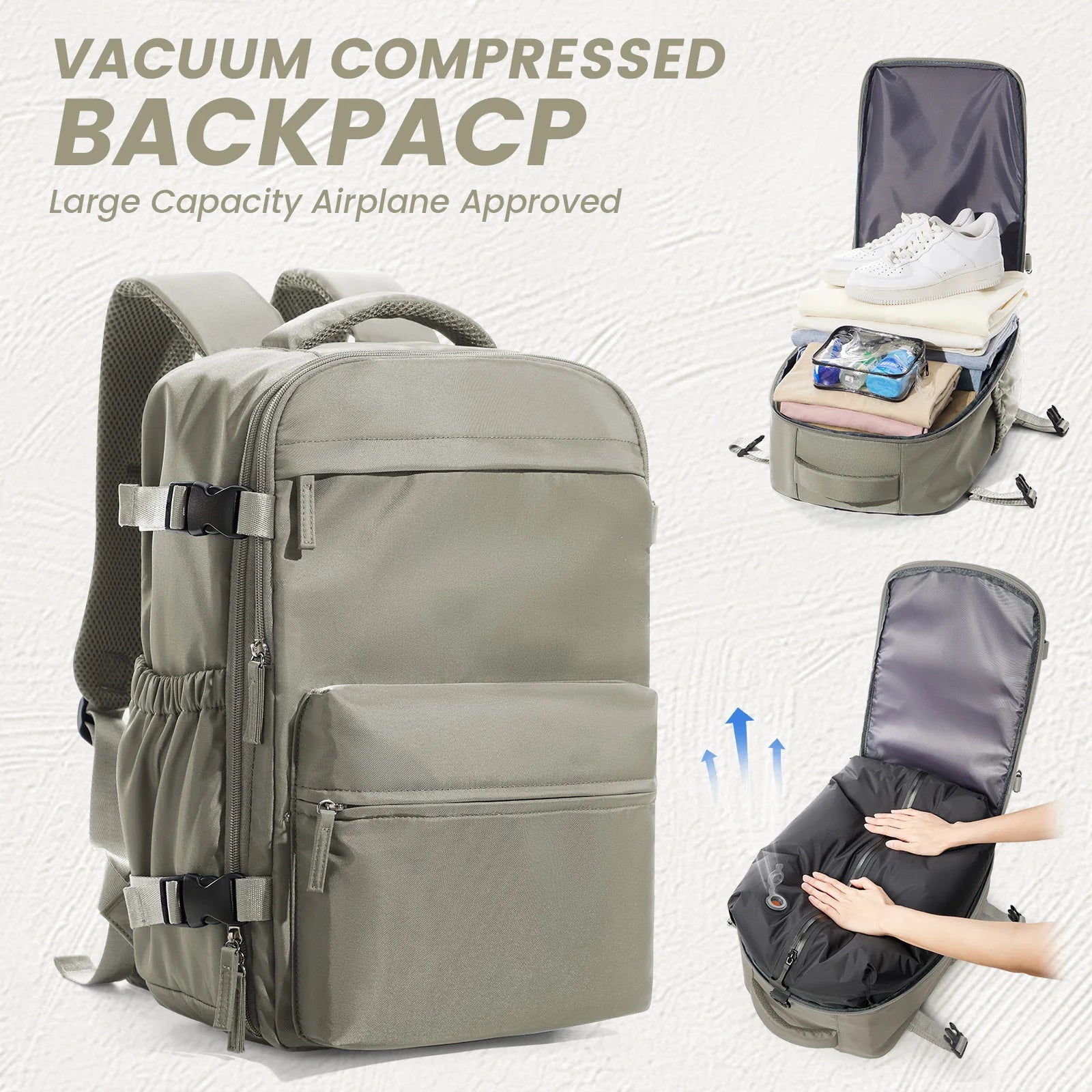 Air Compression Travel Bag – 15.6” Laptop Backpack