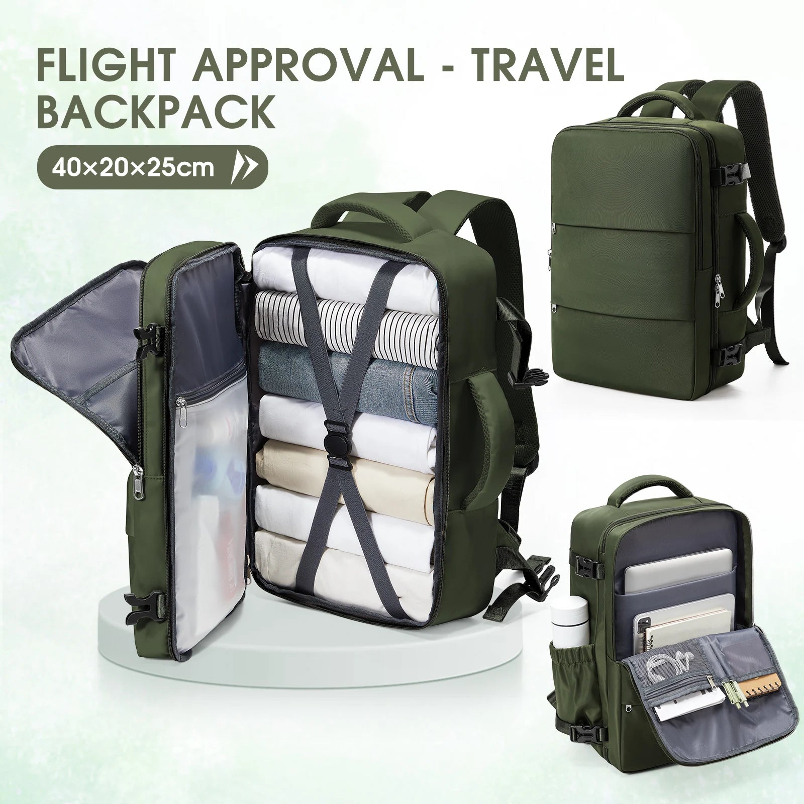 Cabin Size Travel Backpack – Fits Ryanair40x30x20 Bag