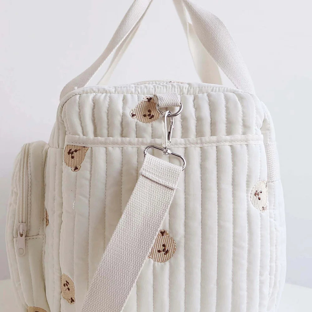 Quilted Baby Diaper Bag – Large Capacity Cute Mommy Duffle Bag