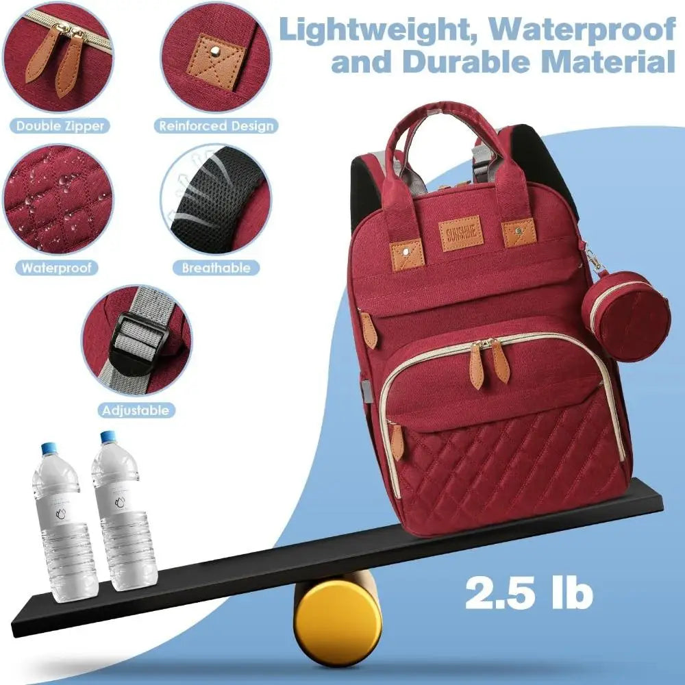 Ergonomic Foldable Diaper Bag – Large Storage Backpack for Baby Essentials
