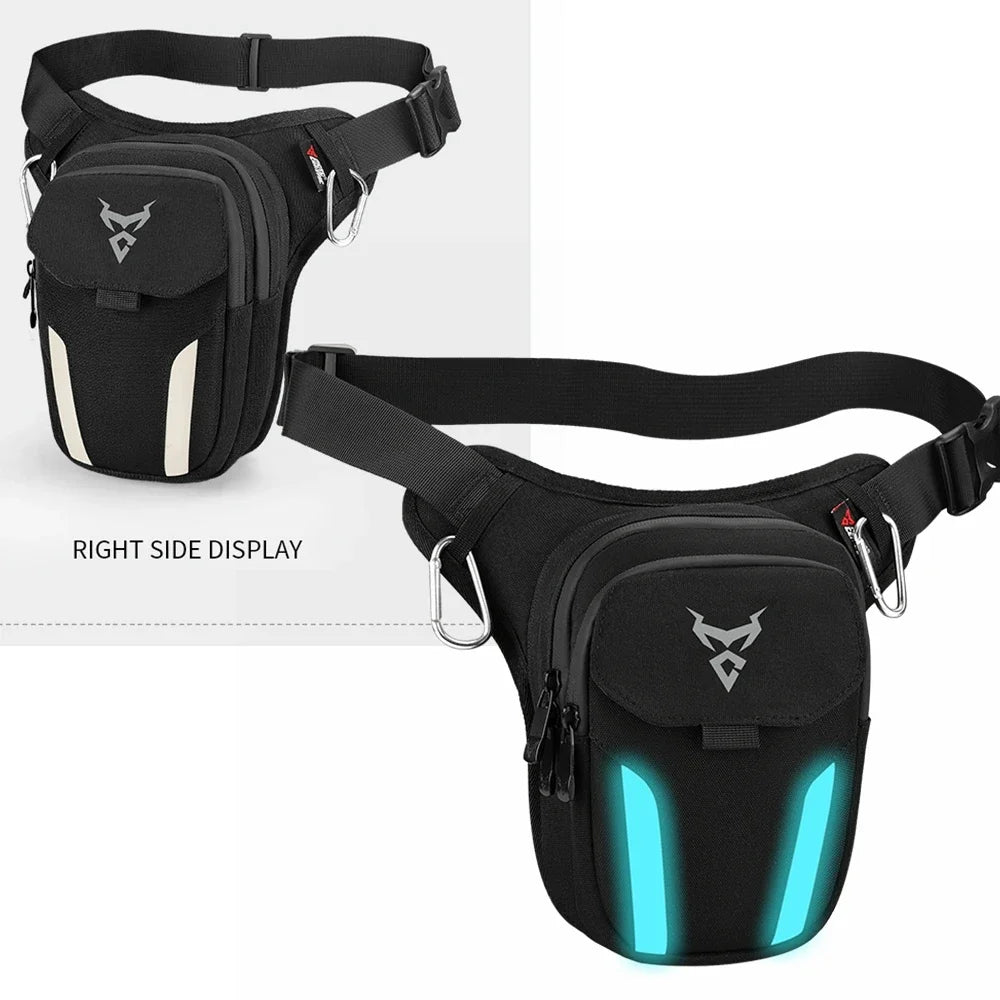 Motorcycle Leg Bag with LED Light – Waterproof Hip Bum Fanny Pack for Riding, Cycling