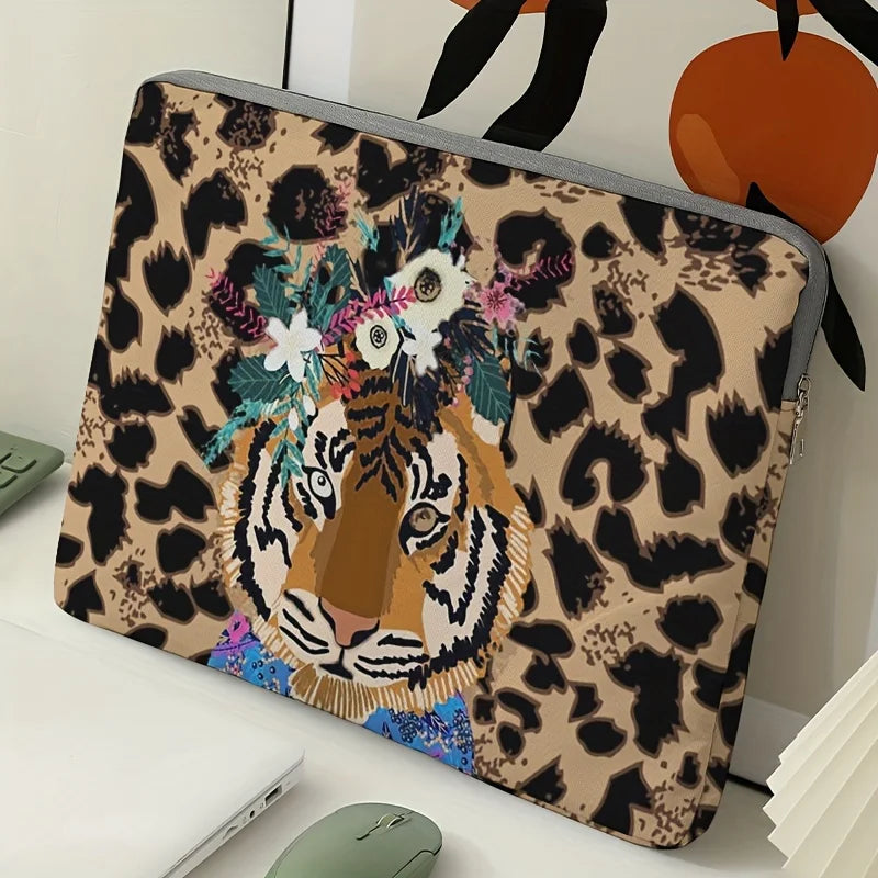Tiger Pattern Laptop Bag & Briefcase Set – 14 Inch Stylish Laptop Case
