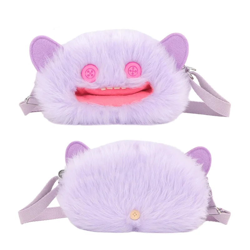 Fuggler Mr. Buttons Screech Plush Crossbody Bag – Cute Ugly Monster Toy