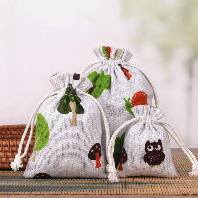 Eco-Friendly Cartoon Fabric Drawstring Bag