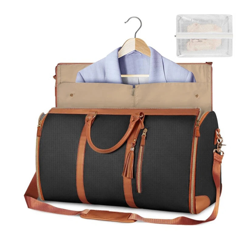 Foldable PU Leather Travel Duffel Bag