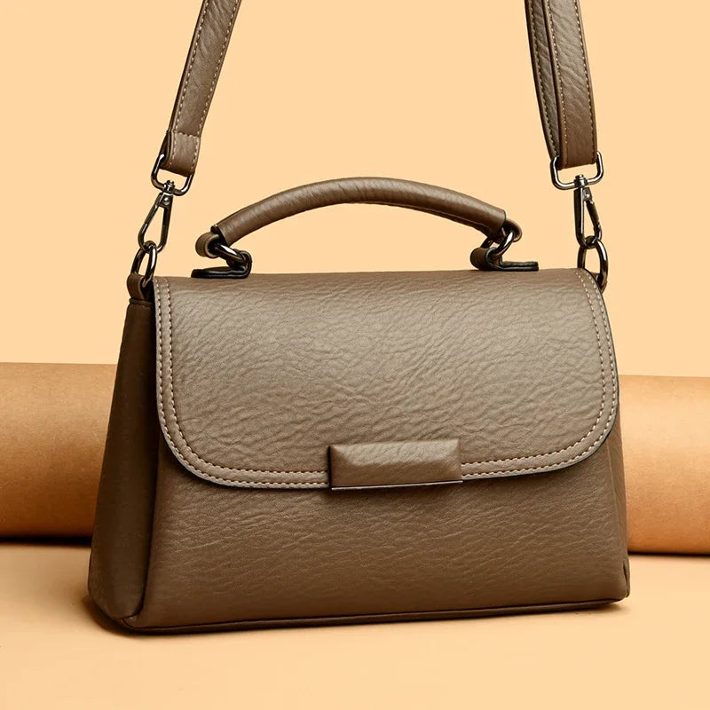 Genuine Leather Handbag – Luxury Shoulder & Crossbody Tote