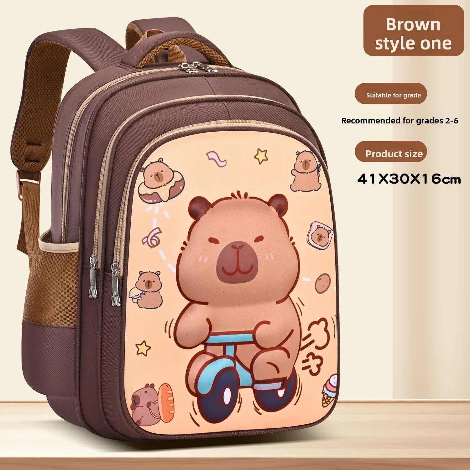 Capybara Children’s Waterproof Orthopedic Backpack – Large Capacity School Bag