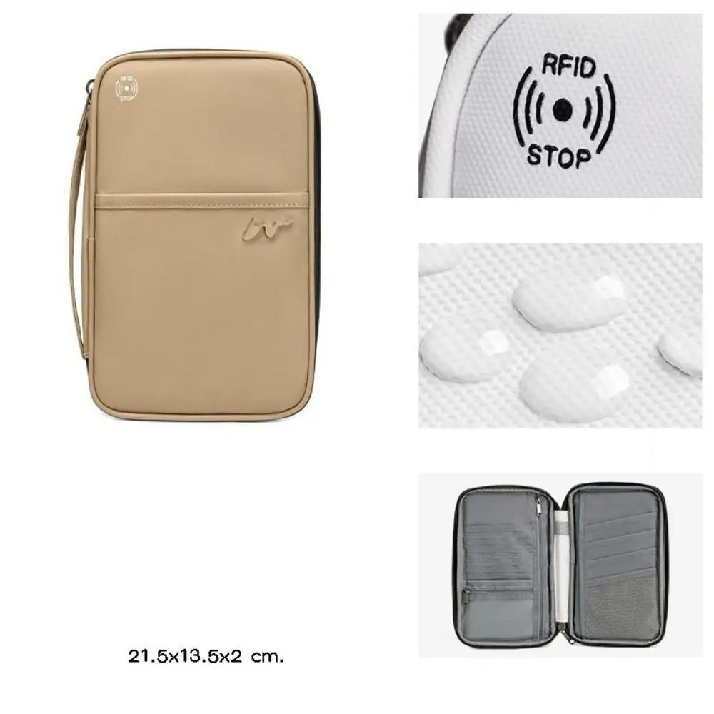 Portable RFID Card Holder – Polyester Travel Passport Case