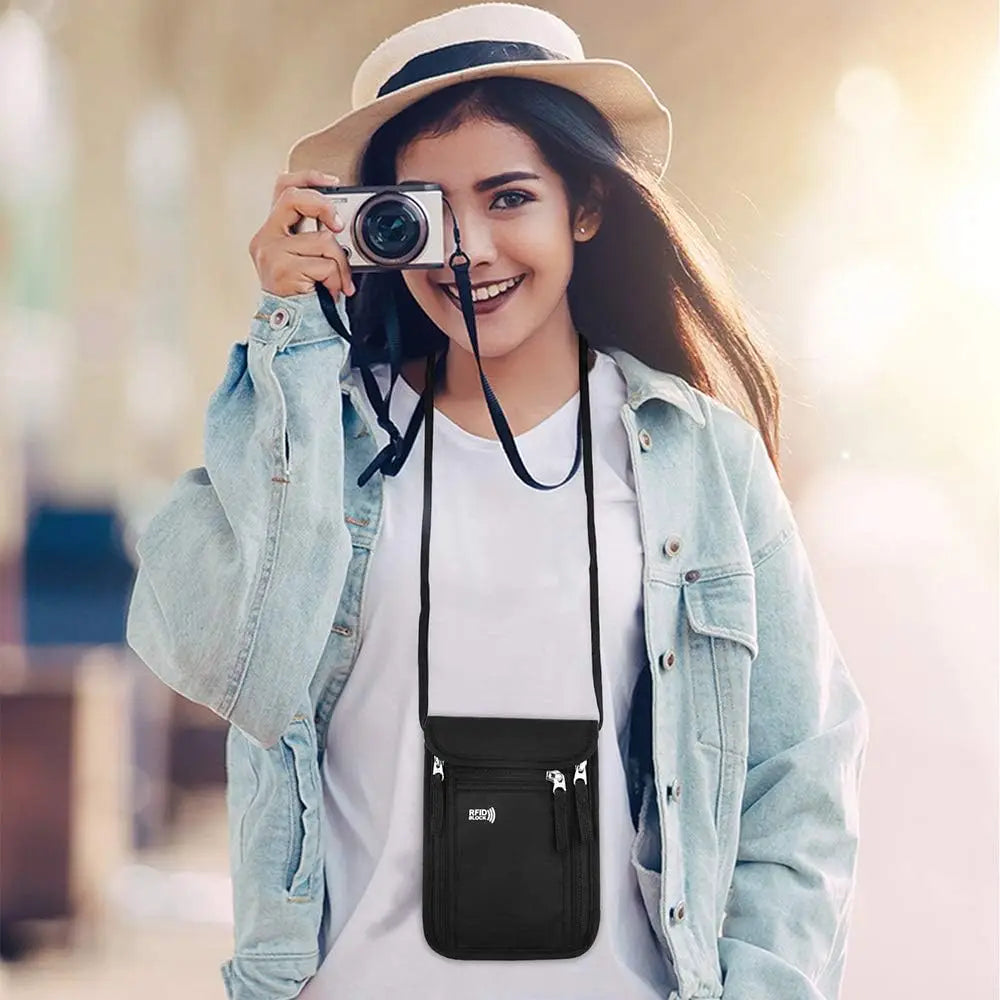 Travel Neck Wallet – RFID Family Passport Organizer