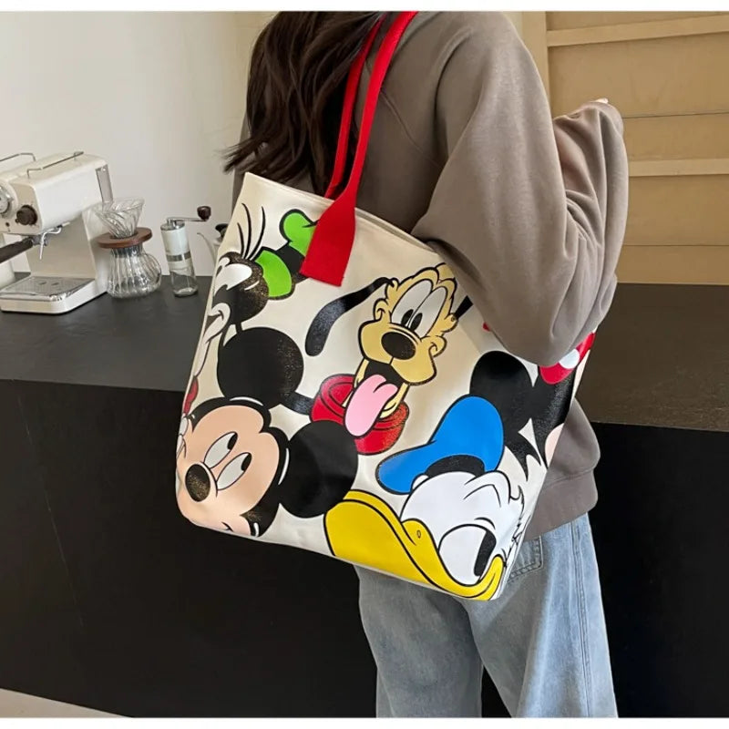 Versatile Mickey Canvas Handbag – Casual Tote Bag
