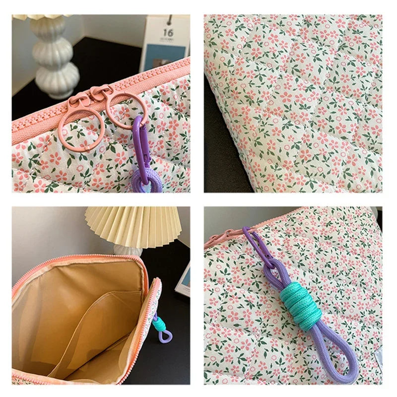 Cute Flower Laptop Sleeve – 11–15.6 Inch Portable Case for MacBook, HP, ASUS
