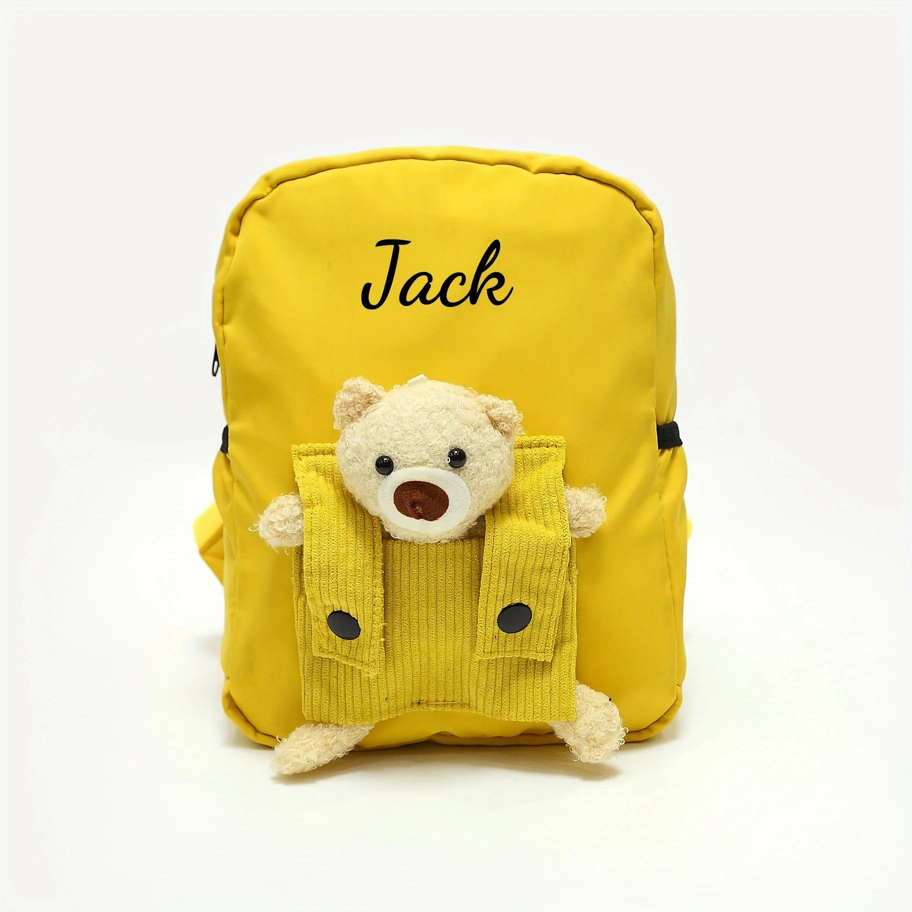 Cute Bear Plush Backpack – Custom Embroidered Name School Bag for Children