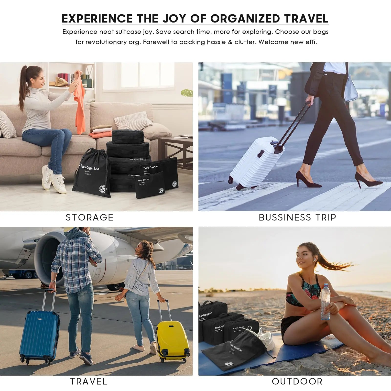 7Pcs Portable Travel Packing Cubes