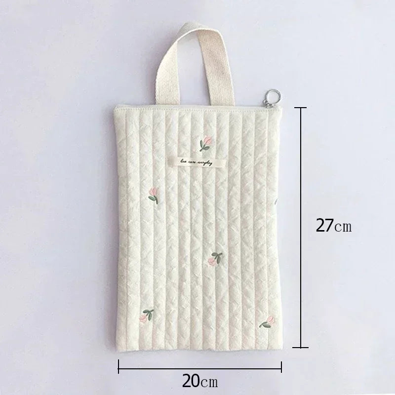 Cotton Baby Diaper Bag Nappy Pouch – Cute Bear Embroidery Mommy Handbag