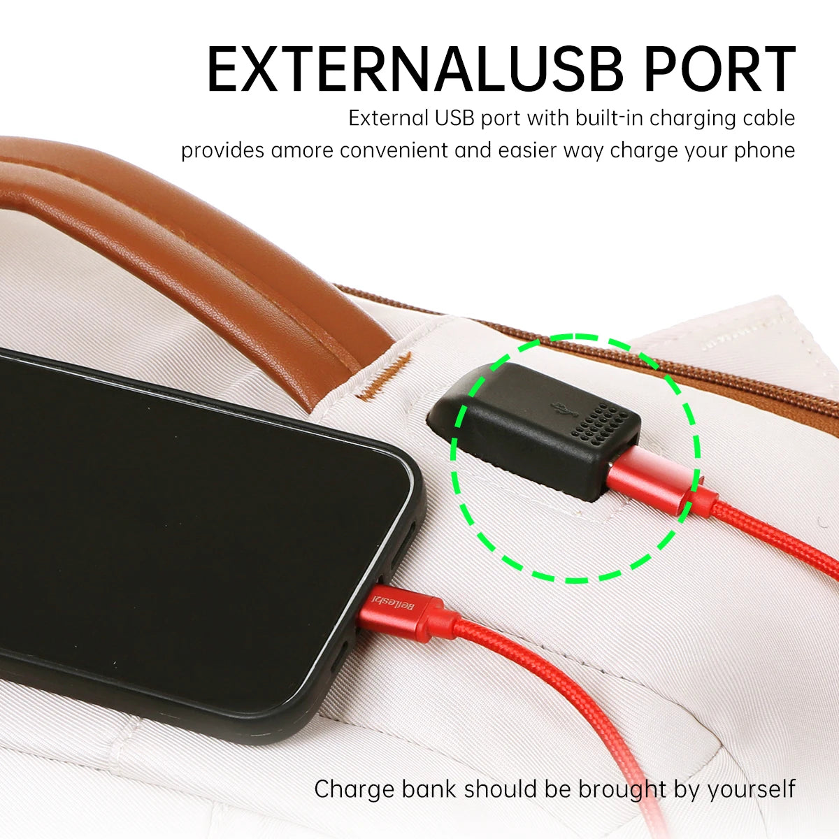 Durable USB charging backpack with waterproof design