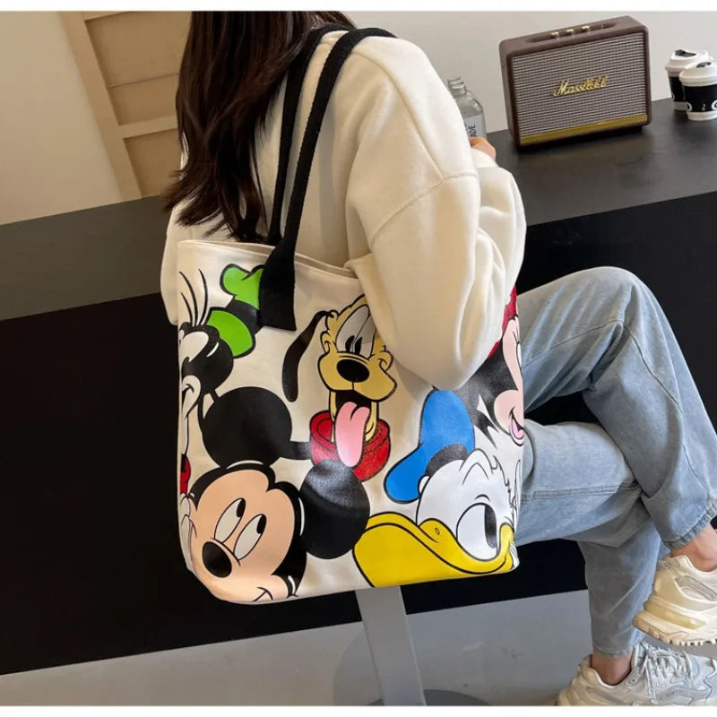 Versatile Mickey Canvas Handbag – Casual Tote Bag