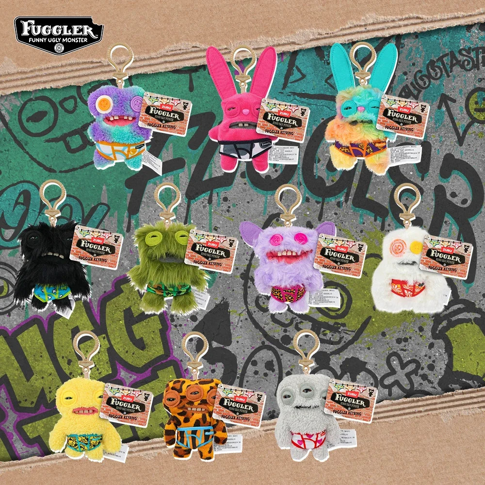 Fuggler Monster Plush Keychain – Cute Ugly Stuffed Pendant