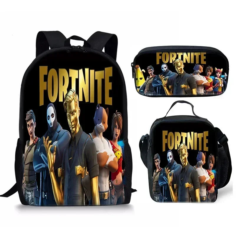Fortnite Backpack 3PCS Set for Kids - Cool School Bag & Pencil Case