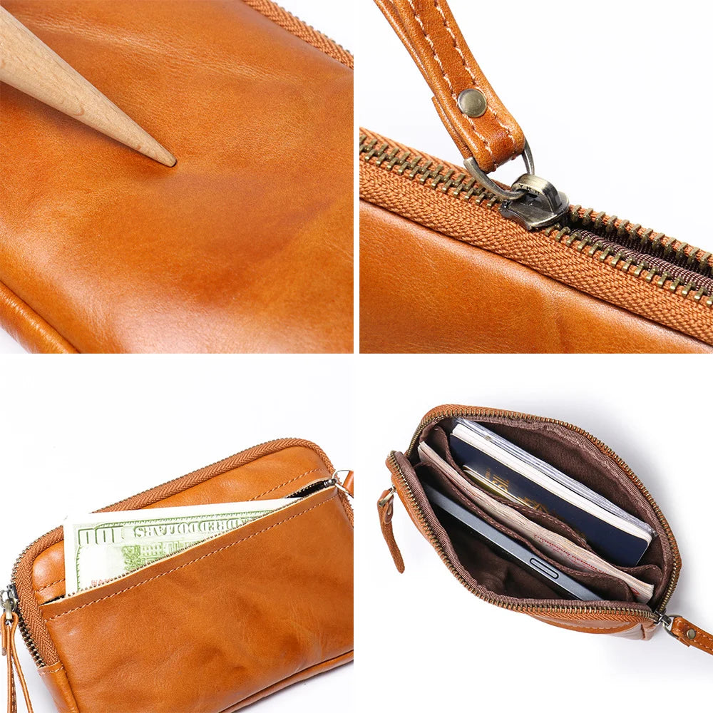 Classic Leather Zipper Coin Purse