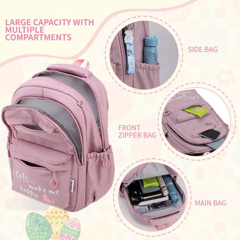 Stylish Pink Backpack for School & Travel – Durable and Spacious Design