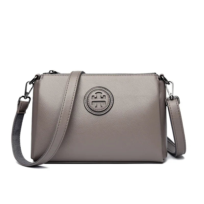 Versatile PU Leather Crossbody Bag – Solid Color Crossbody Bag