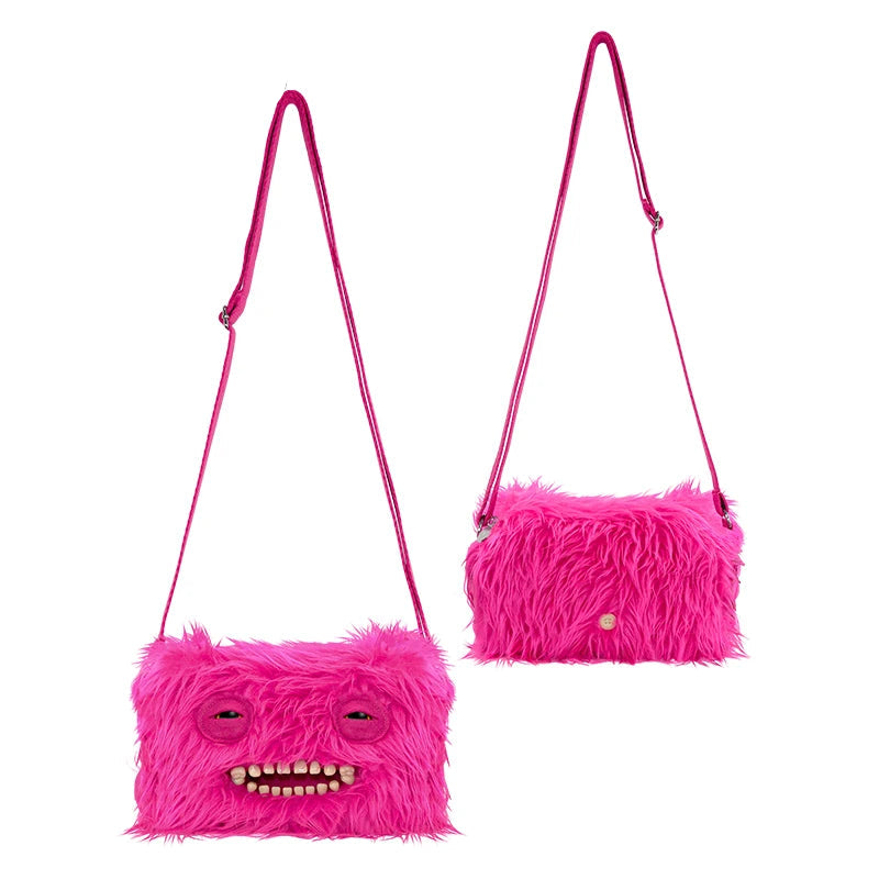 Original Fuggler Crossbody Bag Plush Toy – Cute Mr. Buttons Doll Bag