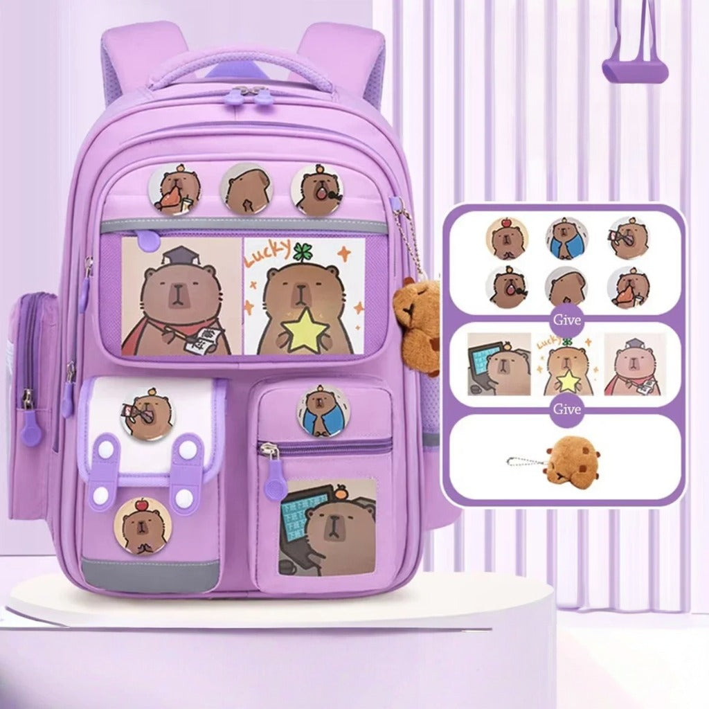Capybara Cartoon Backpack – Large Capacity Waterproof Bag
